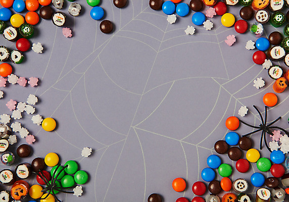 포토 JPG 스튜디오촬영 프레임 실내 사탕 사람없음 초콜릿 할로윈 거미줄 거미 별사탕 국내포토 곤충 디저트 내부 파일형식