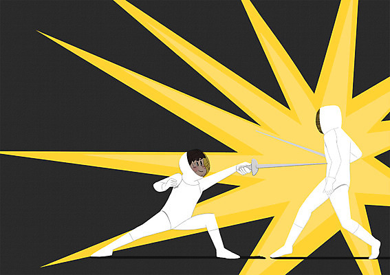 전신 PSD 남자 스포츠 올림픽 일러스트 성인 두명 운동 펜싱 국내일러스트 건강 사람 파일형식