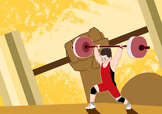 전신 PSD 손 남자 스포츠 올림픽 일러스트 한명 성인 신체부위 운동 역기 역도 국내일러스트 1 건강 사람 파일형식