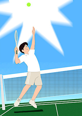 전신 PSD 남자 스포츠 일러스트 한명 성인 운동 테니스 테니스장 테니스공 국내일러스트 1 공 스포츠시설 건강 사람 구기 테니스용품 파일형식