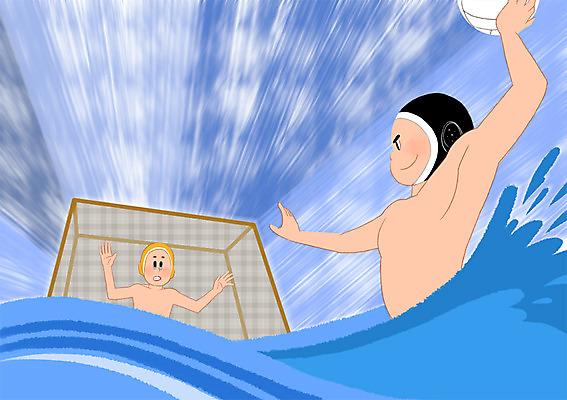 PSD 남자 스포츠 일러스트 수영장 상반신 성인 두명 운동 골대 수구 수구선수 국내일러스트 운동선수 건강 사람 여름스포츠 파일형식