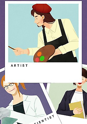 PSD 직업 여자 남자 일러스트 실험 들기 상반신 성인 책 세명 교사 팔레트 과학자 플라스크 화가 폴라로이드사진 국내일러스트 과학 모션 실험기구 사람 폴라로이드 학자 파일형식