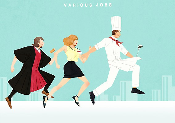 전신 PSD 직업 여자 남자 일러스트 성인 세명 점프 요리사 직장인 판사 국자 의사봉 사원증 국내일러스트 비즈니스 모션 주방용품 사람 법률가 파일형식