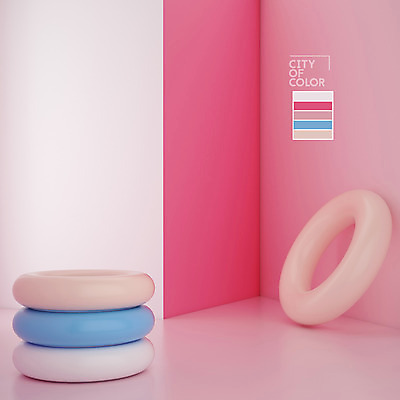 도형 PSD 편집이미지 분홍색 컬러 백그라운드 사람없음 컬러풀 3D 고리 입체 디지털합성 합성 입체도형 편집3D 컬러칩 파일형식