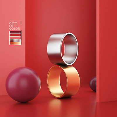 도형 PSD 편집이미지 컬러 백그라운드 사람없음 빨간색 컬러풀 3D 원형 고리 입체 디지털합성 합성 입체도형 편집3D 컬러칩 파일형식