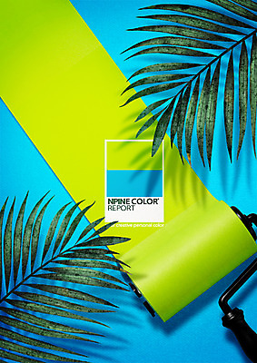 PSD 편집이미지 컬러 하늘색 나뭇잎 그림자 사람없음 연두색 디지털합성 합성 페인트롤러 조합 이미지편집 컬러칩 잎 초록색 파란색 파일형식