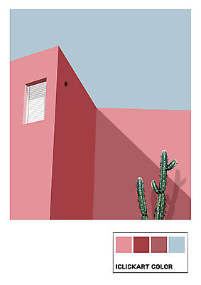 PSD 컬러 백그라운드 일러스트 선인장 사람없음 건물 국내일러스트 컬러칩 식물 건축물 파일형식