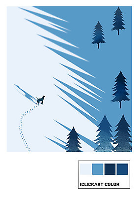 PSD 나무 컬러 백그라운드 겨울 일러스트 사람없음 설원 눈 강아지 발자국 겨울배경 국내일러스트 컬러칩 자연요소 식물 계절 자국 날씨 눈_날씨 반려동물 개 파일형식