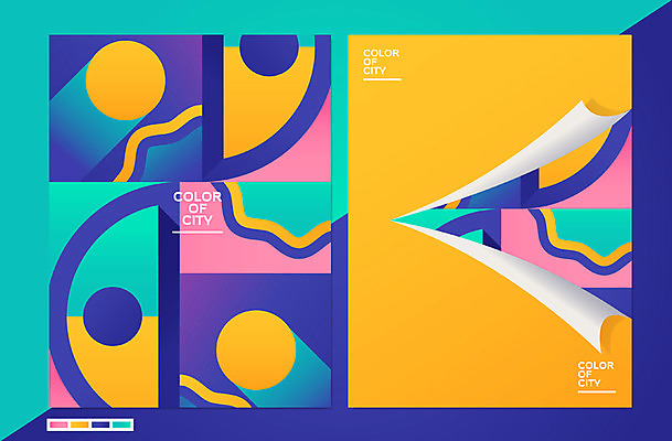 도형 종이 물결 컬러 백그라운드 일러스트 사람없음 원형 기하학 국내일러스트 컬러칩 AI파일 무늬 파일형식 벡터