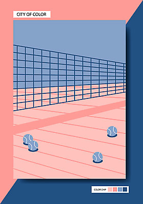 컬러 일러스트 사람없음 컬러풀 테니스 네트 테니스장 테니스공 체육관 국내일러스트 컬러칩 AI파일 스포츠 공 스포츠시설 구기 테니스용품 파일형식 벡터