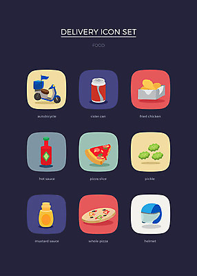 아이콘 피자 사람없음 세트 오토바이 헬멧 머스터드 배송 피클 콜라 웹아이콘 조각피자 치킨너겟 핫소스 음식배달 2D아이콘 AI파일 음식 패스트푸드 서양음식 바이크 소스_음식 보호장비 탄산음료 절임 파일형식 벡터