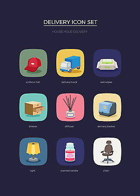 아이콘 모자 의자 초 사람없음 세트 램프 배송 서랍장 웹아이콘 화물트럭 디퓨저 물티슈 2D아이콘 AI파일 잡화 가구 조명 트럭 파일형식 벡터