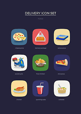 아이콘 피자 사람없음 세트 치킨 오토바이 배송 콜라 웹아이콘 전기구이치킨 조각피자 코우슬로 음식배달 2D아이콘 AI파일 패스트푸드 서양음식 바이크 샐러드 탄산음료 닭고기요리 파일형식 벡터