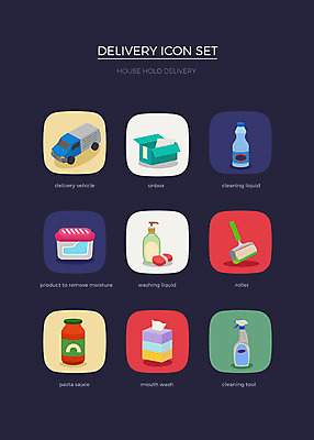 아이콘 사람없음 세트 상자 트럭 화장지 청소도구 세제 배송 웹아이콘 롤러 토마토소스 2D아이콘 AI파일 자동차 도구 소스_음식 청소 파일형식 벡터