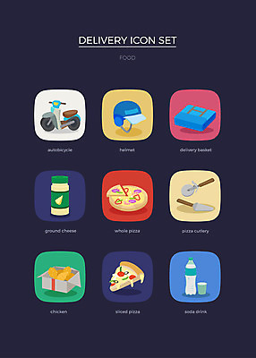 아이콘 피자 사람없음 세트 치킨 오토바이 헬멧 배송 웹아이콘 사이다 파마산치즈 음식배달 2D아이콘 AI파일 음료 치즈 패스트푸드 서양음식 바이크 보호장비 닭고기요리 파일형식 벡터