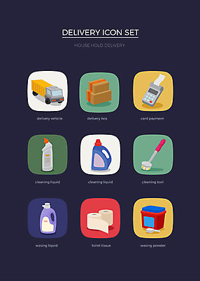 아이콘 사람없음 세트 상자 트럭 청소도구 세제 배송 웹아이콘 두루마리화장지 섬유유연제 카드결제 2D아이콘 AI파일 자동차 도구 화장지 청소 결제 파일형식 벡터