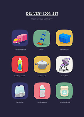 아이콘 사람없음 세트 수레 젖병 냄비 배송 웹아이콘 유모차 화물트럭 분유 가습기 2D아이콘 AI파일 카트 아기용품 트럭 솥 파일형식 벡터
