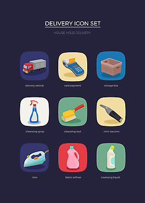 아이콘 사람없음 세트 바구니 세제 배송 웹아이콘 청소기 다리미 화물트럭 카드단말기 2D아이콘 AI파일 전자제품 가전제품 트럭 청소도구 단말기 파일형식 벡터