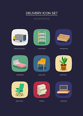 아이콘 화분 의자 선반 사람없음 세트 텔레비전 트럭 침대 배송 보관함 서랍장 웹아이콘 이삿짐 2D아이콘 AI파일 가구 자동차 전자제품 이사 파일형식 벡터