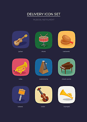 아이콘 악기 사람없음 세트 기타 건반 피아노 바이올린 배송 드럼 웹아이콘 그랜드피아노 메트로놈 카바사 2D아이콘 AI파일 음악 현악기 타악기 건반악기 파일형식 벡터