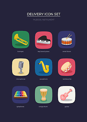 아이콘 악기 사람없음 세트 기타 건반 색소폰 나팔 배송 북 마이크 웹아이콘 트럼펫 탬버린 실로폰 전자피아노 2D아이콘 AI파일 음악 음향기기 현악기 타악기 피아노 목관악기 금관악기 파일형식 벡터