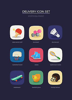 아이콘 사람없음 세트 아령 스케이트 배드민턴라켓 야구글러브 스케이트보드 헬멧 탁구 셔틀콕 배송 웹아이콘 농구대 2D아이콘 AI파일 스포츠용품 구기 글러브 라켓 보드_스포츠 보호장비 골대 파일형식 벡터