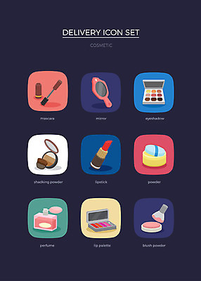 아이콘 사람없음 세트 거울 립스틱 볼터치 향수 배송 마스카라 웹아이콘 파우더 아이섀도 립팔레트 2D아이콘 AI파일 화장 화장품 파일형식 벡터