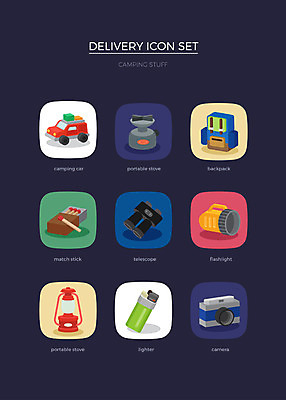 아이콘 사람없음 세트 카메라 망원경 손전등 랜턴 스토브 성냥 배송 웹아이콘 백팩 캠핑카 라이터 2D아이콘 AI파일 가방 자동차 조명 전자제품 가전제품 파일형식 벡터