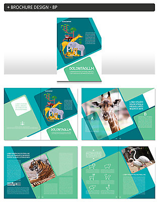 동물 템플릿 ZIP 여러마리 코끼리 동물원 팜플렛 사람없음 호랑이 플라밍고 기린 인디자인 INDD 이미지템플릿 다수 포유류 조류 파일형식