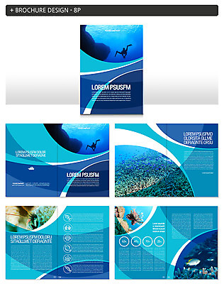템플릿 ZIP 바다 어류 사람 팜플렛 성인 두명 수중 수영 수중동물 산호 스쿠버다이빙 인디자인 INDD 이미지템플릿 동물 수상스포츠 자포동물 파일형식