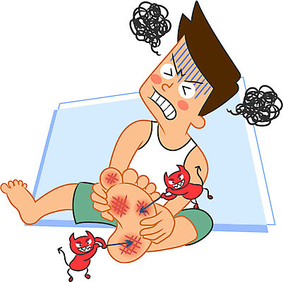 캐릭터 남자 일러스트 발 한명 성인 고통 질병 박테리아 무좀 일러캐릭터 AI파일 1 감정 의학 사람 신체부위 파일형식 벡터