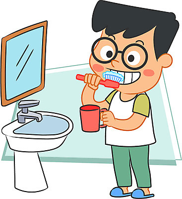 캐릭터 남자 일러스트 한명 성인 거울 양치 칫솔 세면대 화장실 양치컵 일러캐릭터 AI파일 1 사람 컵 위생용품 청결 파일형식 벡터