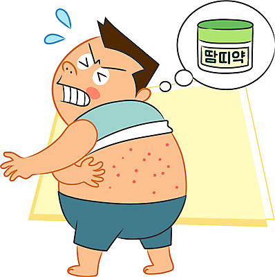 캐릭터 남자 일러스트 한명 성인 약 가려움 땀띠 일러캐릭터 AI파일 1 의학 사람 질병 증상 파일형식 벡터