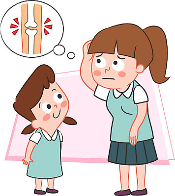 캐릭터 여자 어린이 일러스트 청소년 뼈 두명 질병 성장판 성조숙증 일러캐릭터 AI파일 의학 사람 증상 파일형식 벡터