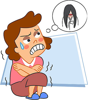 캐릭터 여자 일러스트 한명 성인 유령 처녀귀신 무서움 공포 일러캐릭터 AI파일 1 감정 사람 파일형식 벡터