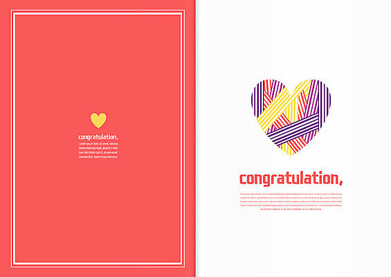 템플릿 카드템플릿 사람없음 하트 마음 털실 초대장 축하카드 이미지템플릿 AI파일 모양 카드_감사 실 파일형식 벡터