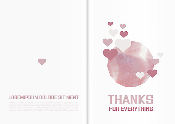 템플릿 카드템플릿 사람없음 하트 원형 감사카드 감사 초대장 이미지템플릿 AI파일 모양 도형 감정 카드_감사 파일형식 벡터