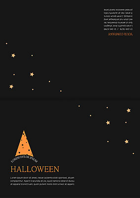 템플릿 별 카드템플릿 사람없음 고깔모자 할로윈 초대장 이미지템플릿 AI파일 자연요소 모자_잡화 카드_감사 파일형식 벡터