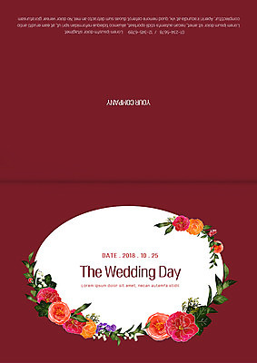 템플릿 꽃 결혼 카드템플릿 나뭇잎 사람없음 원형 청첩장 초대장 이미지템플릿 AI파일 도형 식물 잎 카드_감사 이벤트 파일형식 벡터