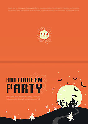 나무 템플릿 별 길 카드템플릿 사람없음 할로윈 보름달 성 거미줄 초대장 박쥐 이미지템플릿 AI파일 자연요소 식물 건축물 포유류 카드_감사 달 파일형식 벡터