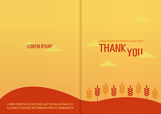 식물 구름 템플릿 카드템플릿 하늘 사람없음 노을 벼 감사카드 감사 초대장 이미지템플릿 AI파일 자연요소 감정 카드_감사 곡류 파일형식 벡터
