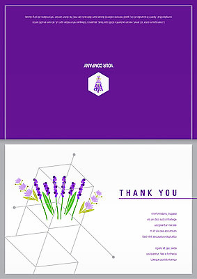 도형 템플릿 꽃 선 카드템플릿 사람없음 감사카드 감사 초대장 라벤더 이미지템플릿 AI파일 식물 감정 카드_감사 허브 파일형식 벡터