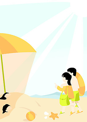 전신 PSD 여자 남자 어린이 바다 일러스트 불가사리 여러명 상반신 성인 해변 축제 파라솔 비치볼 튜브 모래찜질 얼굴없음 국내일러스트 다수 공 극피동물 바캉스용품 사람 파일형식