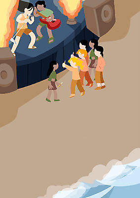 전신 PSD 외국인 백인 여자 남자 음악 바다 흑인 일러스트 노래 여러명 성인 여름 축제 스피커 무대 기타 락페스티벌 얼굴없음 국내일러스트 서양인 계절 음향기기 다수 현악기 문화예술 사람 인종 파일형식