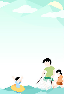 PSD 여자 남자 어린이 일러스트 낚시 어류 상반신 성인 세명 강 그물 튜브 얼굴없음 국내일러스트 레저 사람 수중동물 파일형식