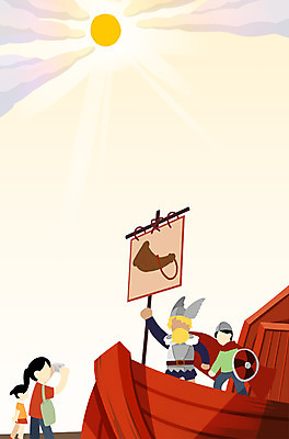 PSD 여자 남자 일러스트 여러명 상반신 성인 태양 사진촬영 축제 바이킹 바이킹배 얼굴없음 국내일러스트 자연요소 다수 사람 촬영 파일형식