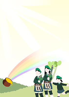 PSD 여자 남자 어린이 무지개 일러스트 상반신 성인 세명 축제 봄 축하 전통의상 얼굴없음 국내일러스트 자연요소 전통 계절 컨셉 사람 파일형식