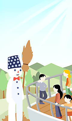 전신 PSD 여자 남자 어린이 일러스트 눈사람 산 여러명 상반신 성인 축제 봄 빗자루 얼굴없음 국내일러스트 계절 다수 사람 청소도구 파일형식