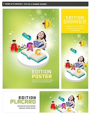 PSD 배너 알파벳 배너템플릿 여자 어린이교육 남자 가로배너 ZIP 포스터 세로배너 어린이 영어교육 여러명 상반신 책 세트 한국인 현수막 템플릿 영어 교육 다수 사람 동양인 가로 세로 파일형식