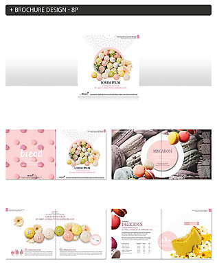 템플릿 꽃 ZIP 디저트 팜플렛 사람없음 달콤 마카롱 인디자인 INDD 이미지템플릿 식물 음식 맛 파일형식